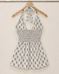 Ivory Noir Smocked Halter Short Kurti view