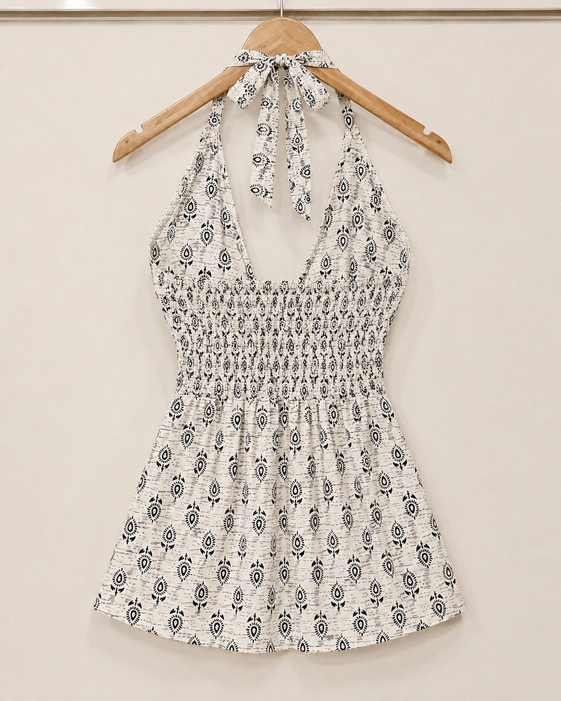 Ivory Noir Smocked Halter Short Kurti view