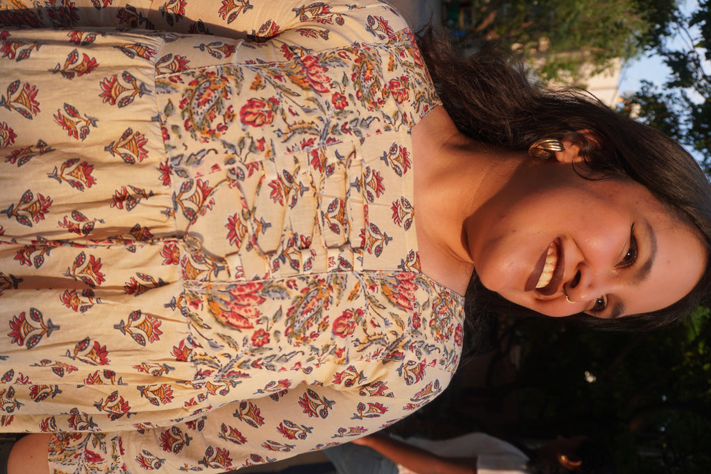 Gulnaar Bloom Peplum Short Kurti close-up