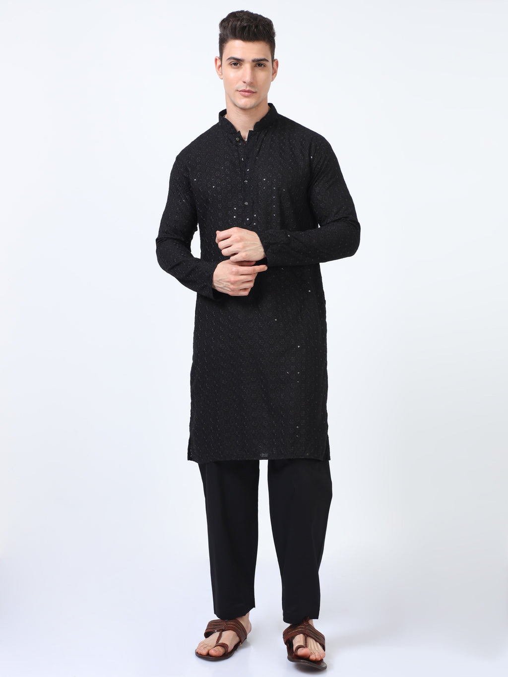 Black Bazigar Chikankari Kurta