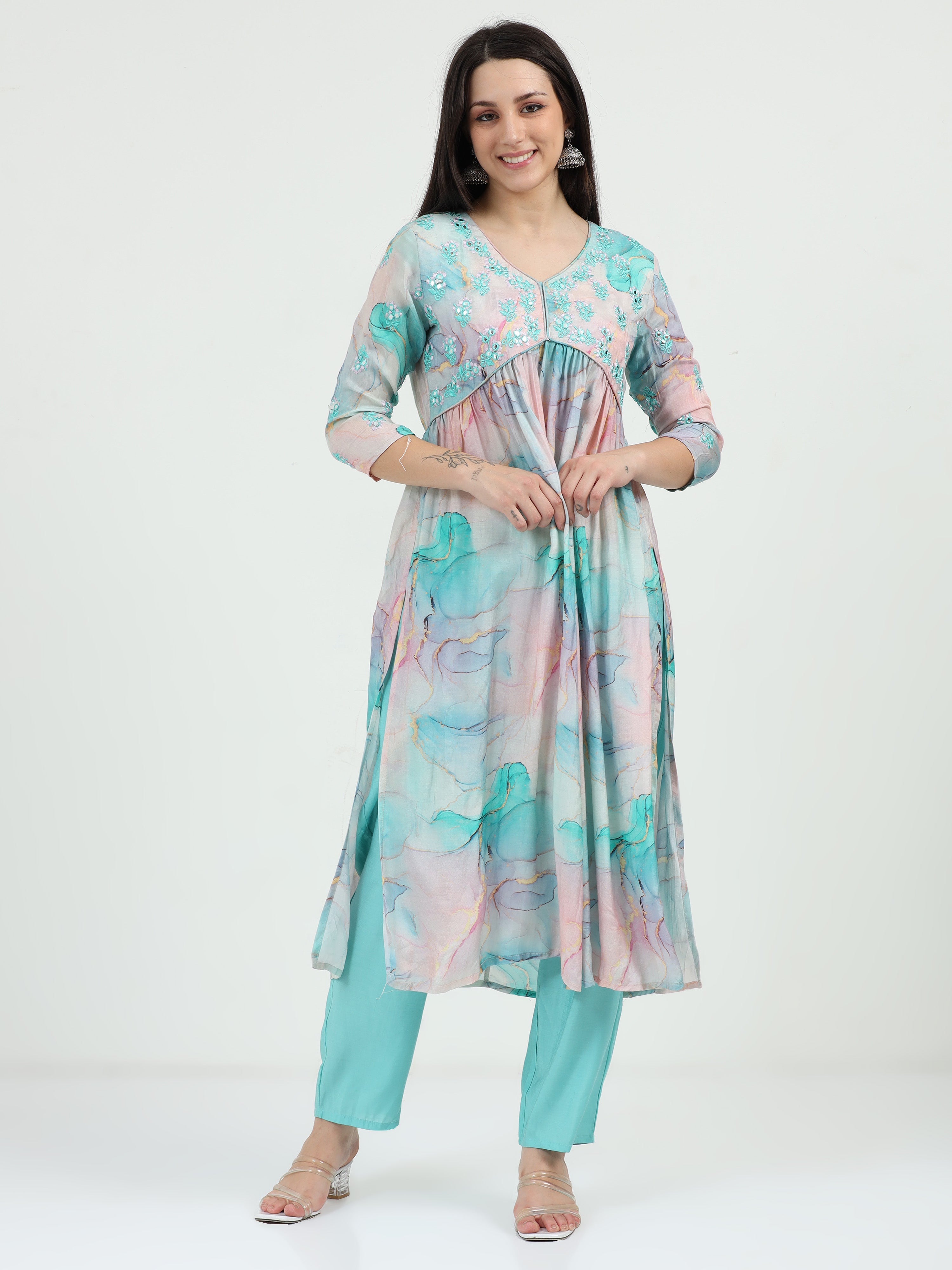 Aqua Apsara Kurta Set
