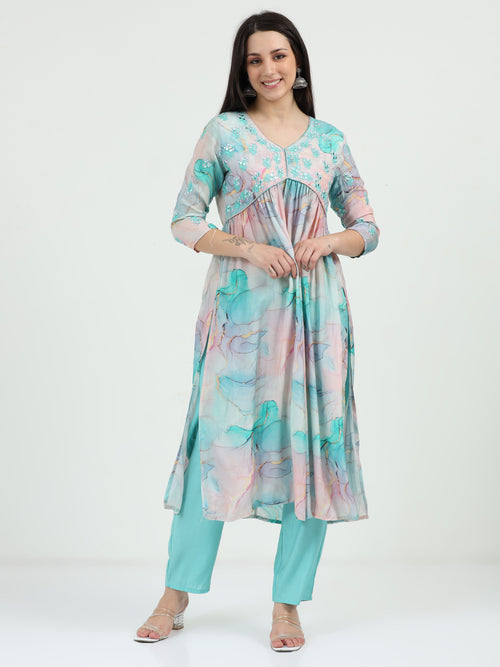 Aqua Apsara Kurta Set