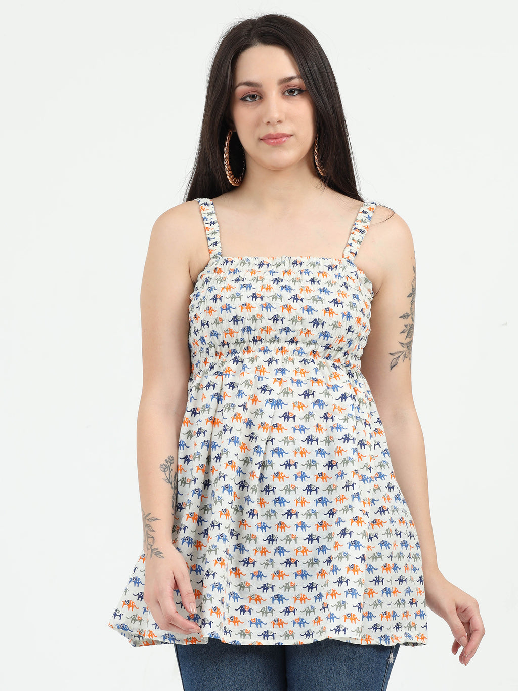 Gori Glam Smocked Top