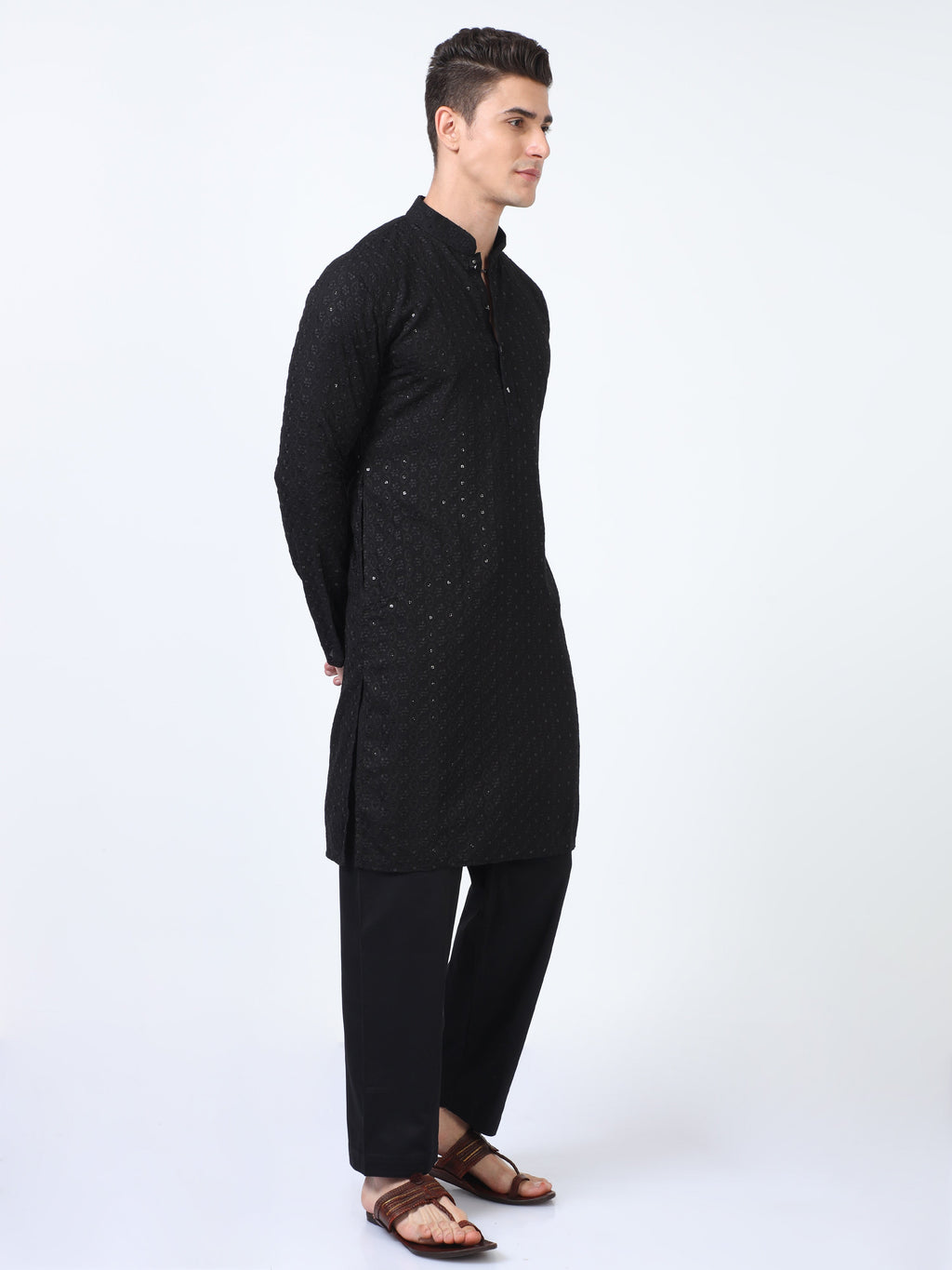 Black Bazigar Chikankari Kurta