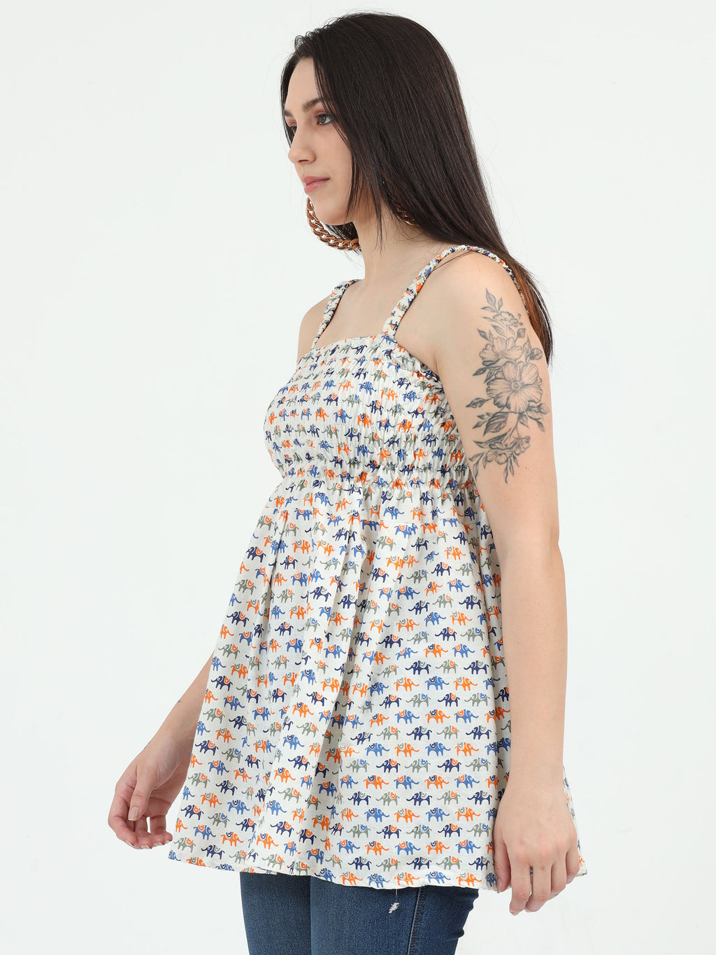 Gori Glam Smocked Top