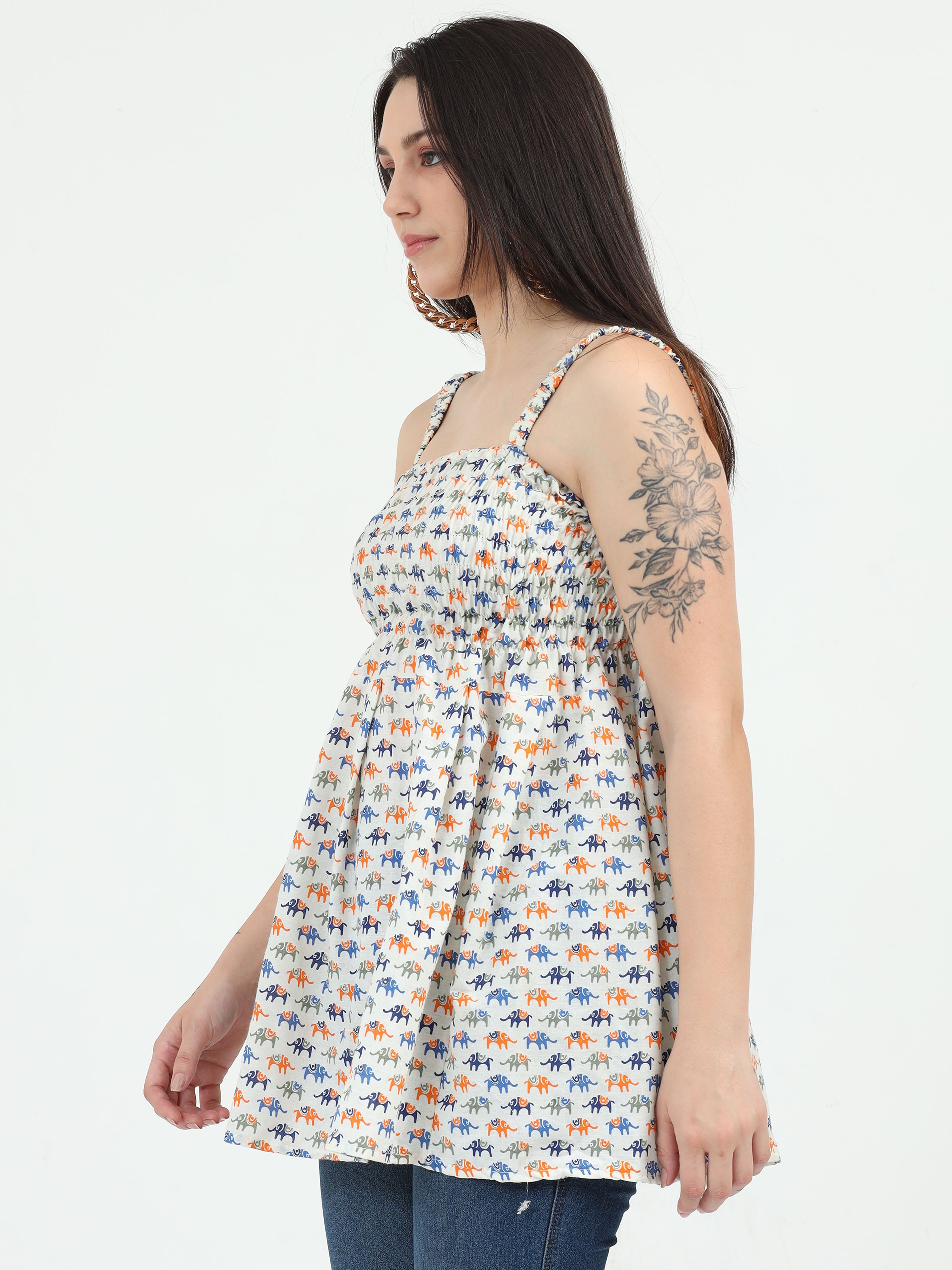 Gori Glam Smocked Top