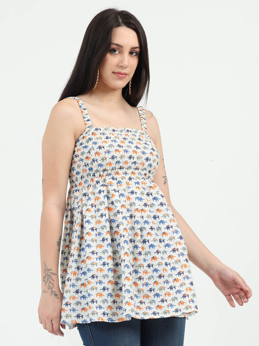 Gori Glam Smocked Top