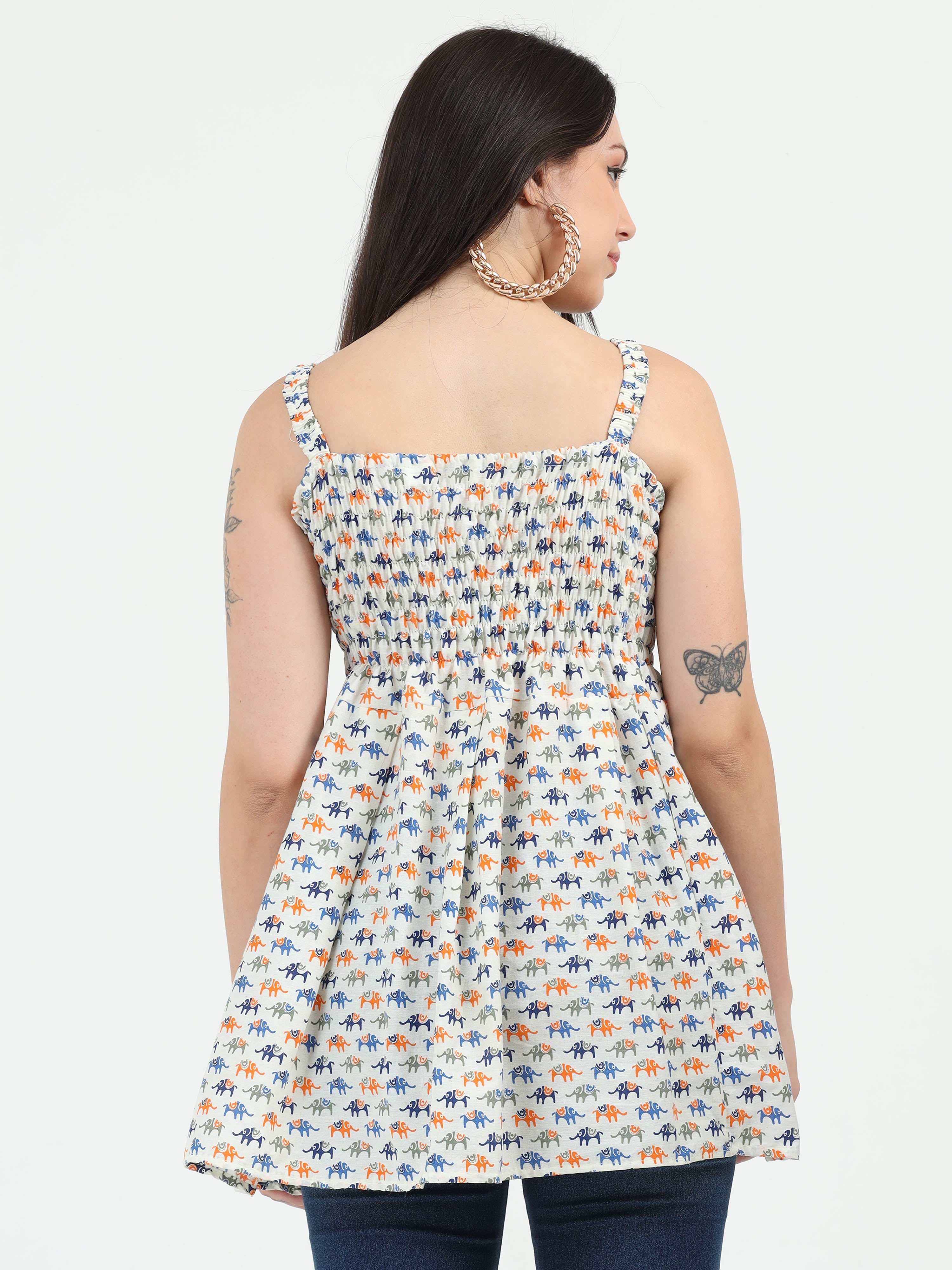 Gori Glam Smocked Top