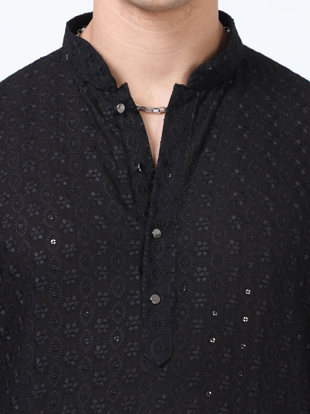Black Bazigar Chikankari Kurta