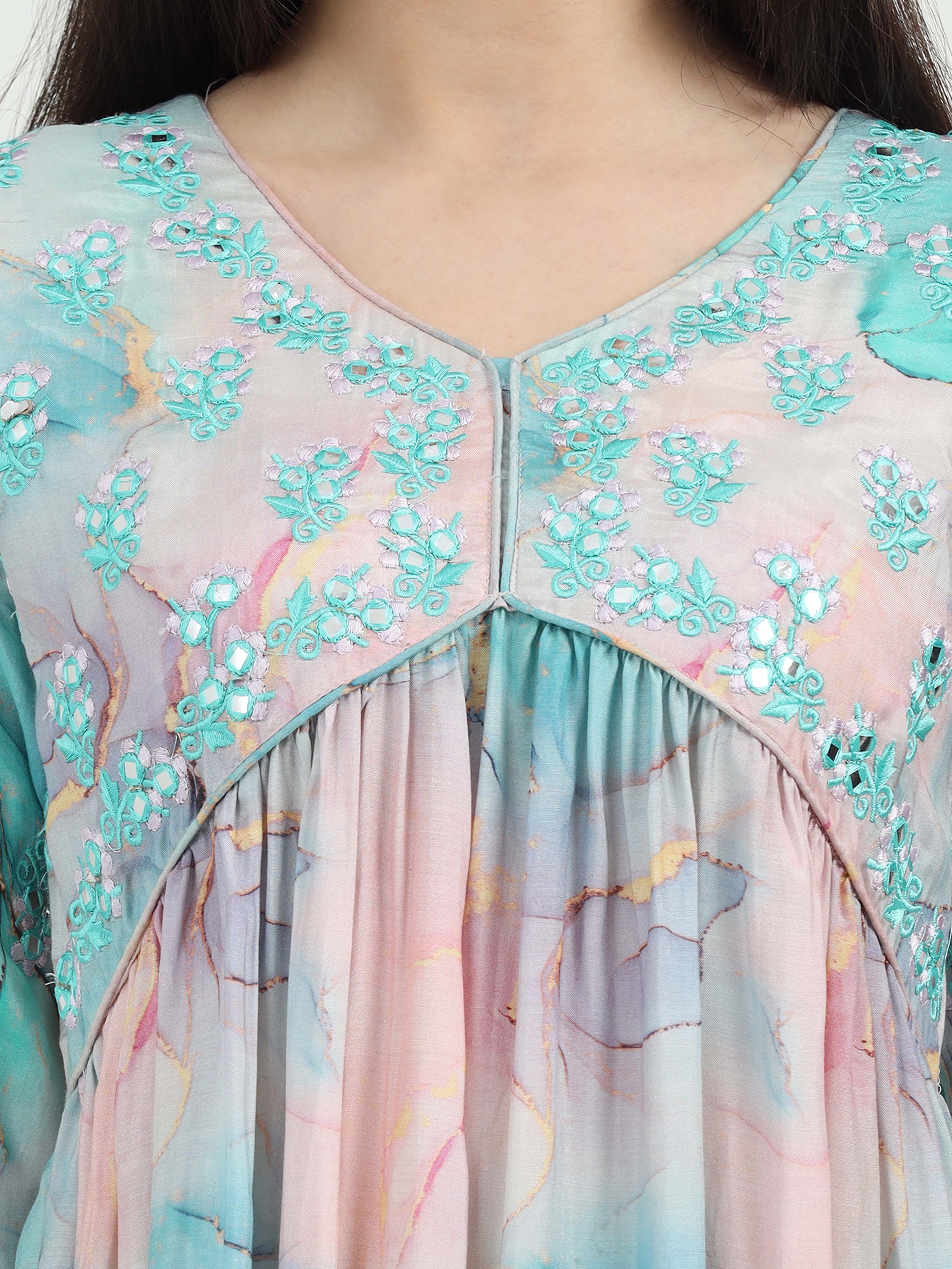 Aqua Apsara Kurta Set