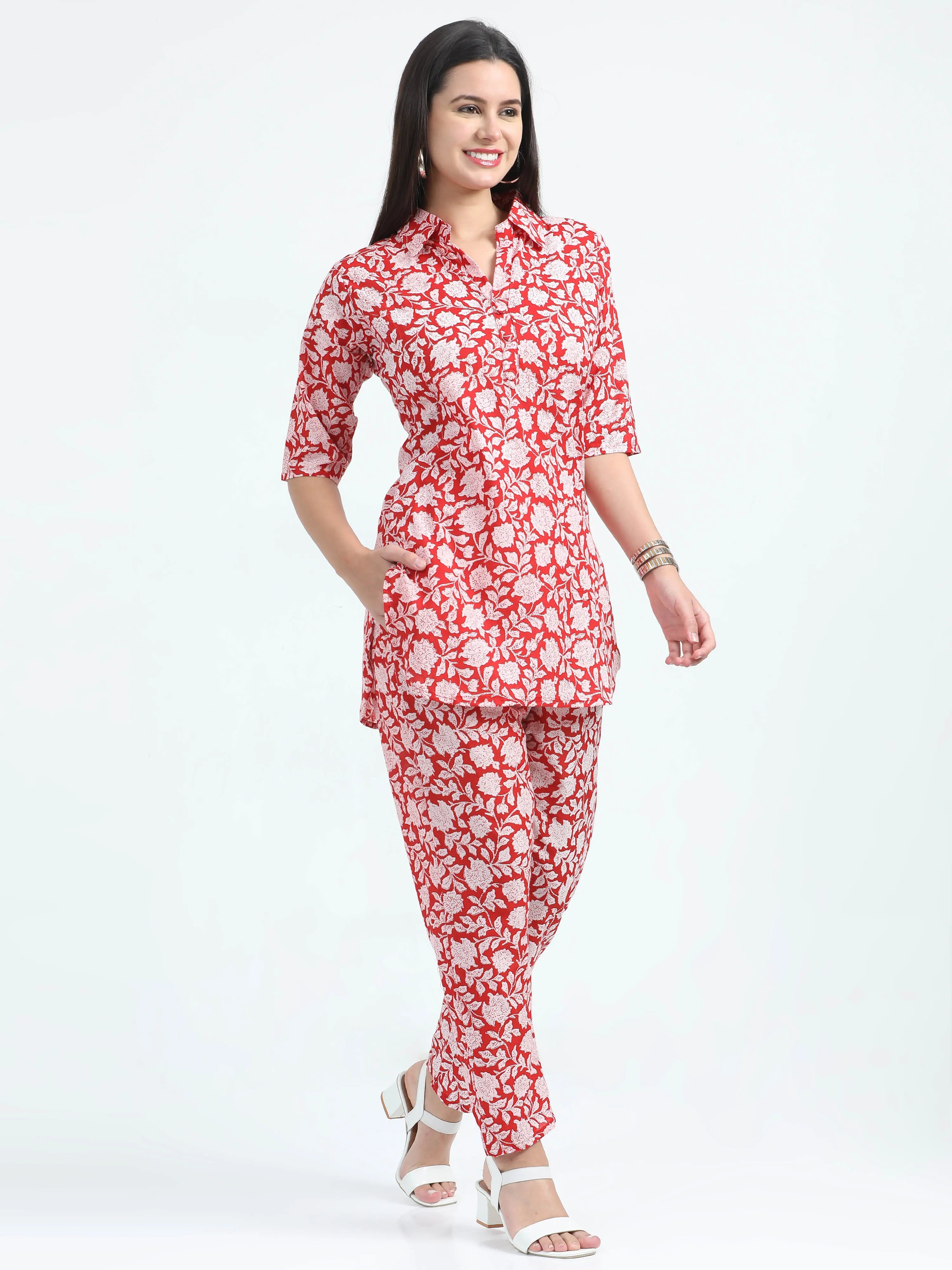 Laal Leher Co-ord Set