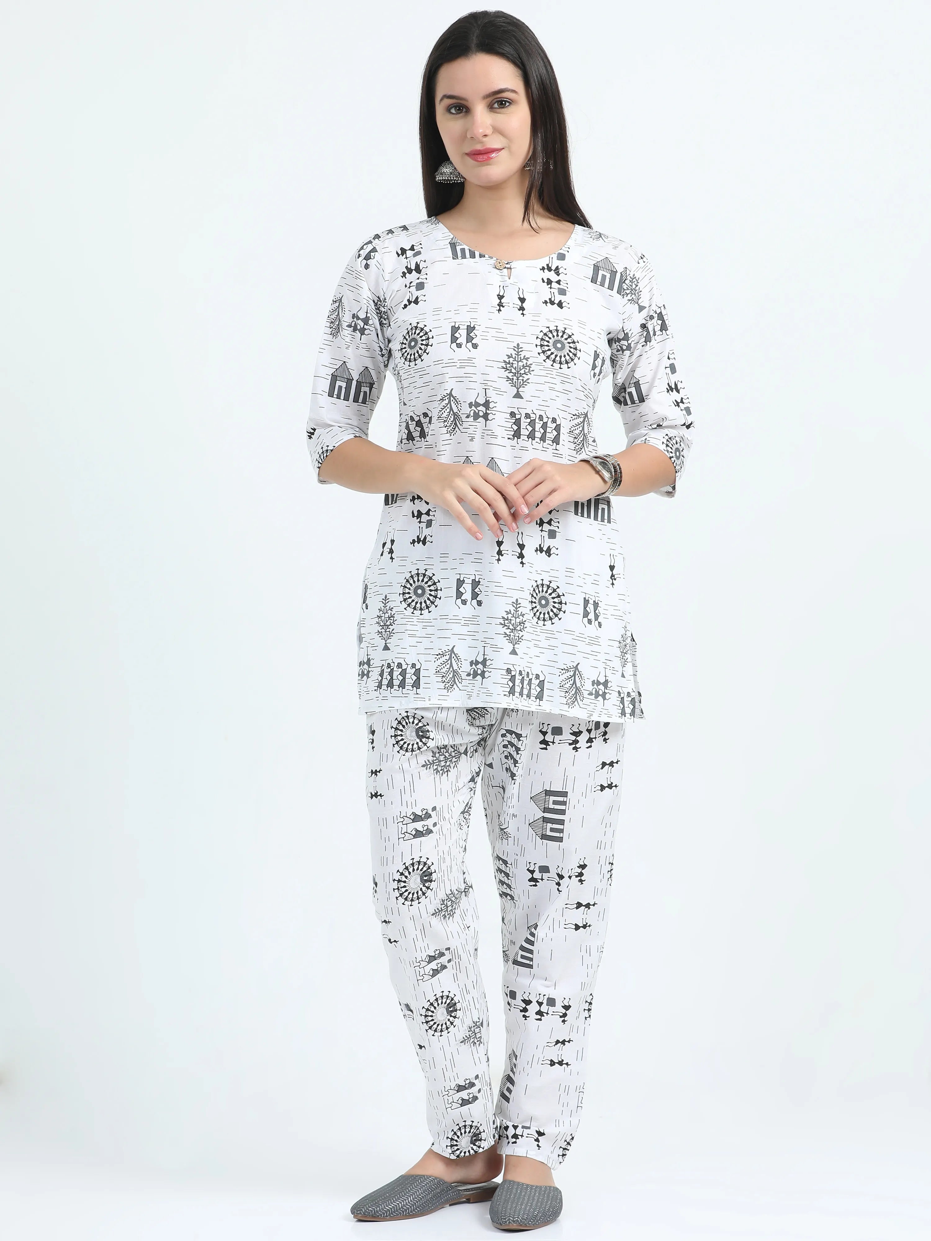 Kali Katha Short Kurti Co-ord Set