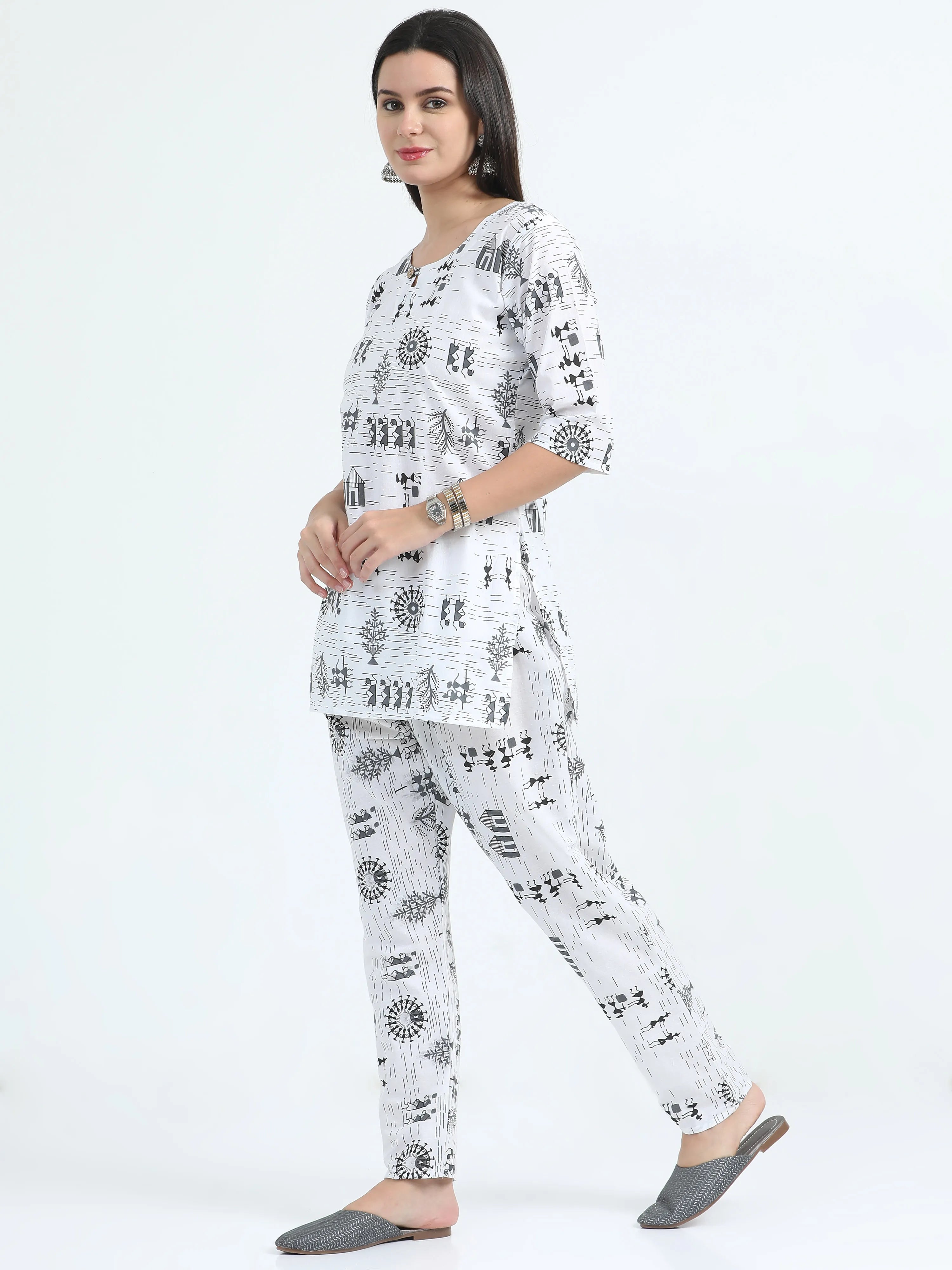 Kali Katha Short Kurti Co-ord Set