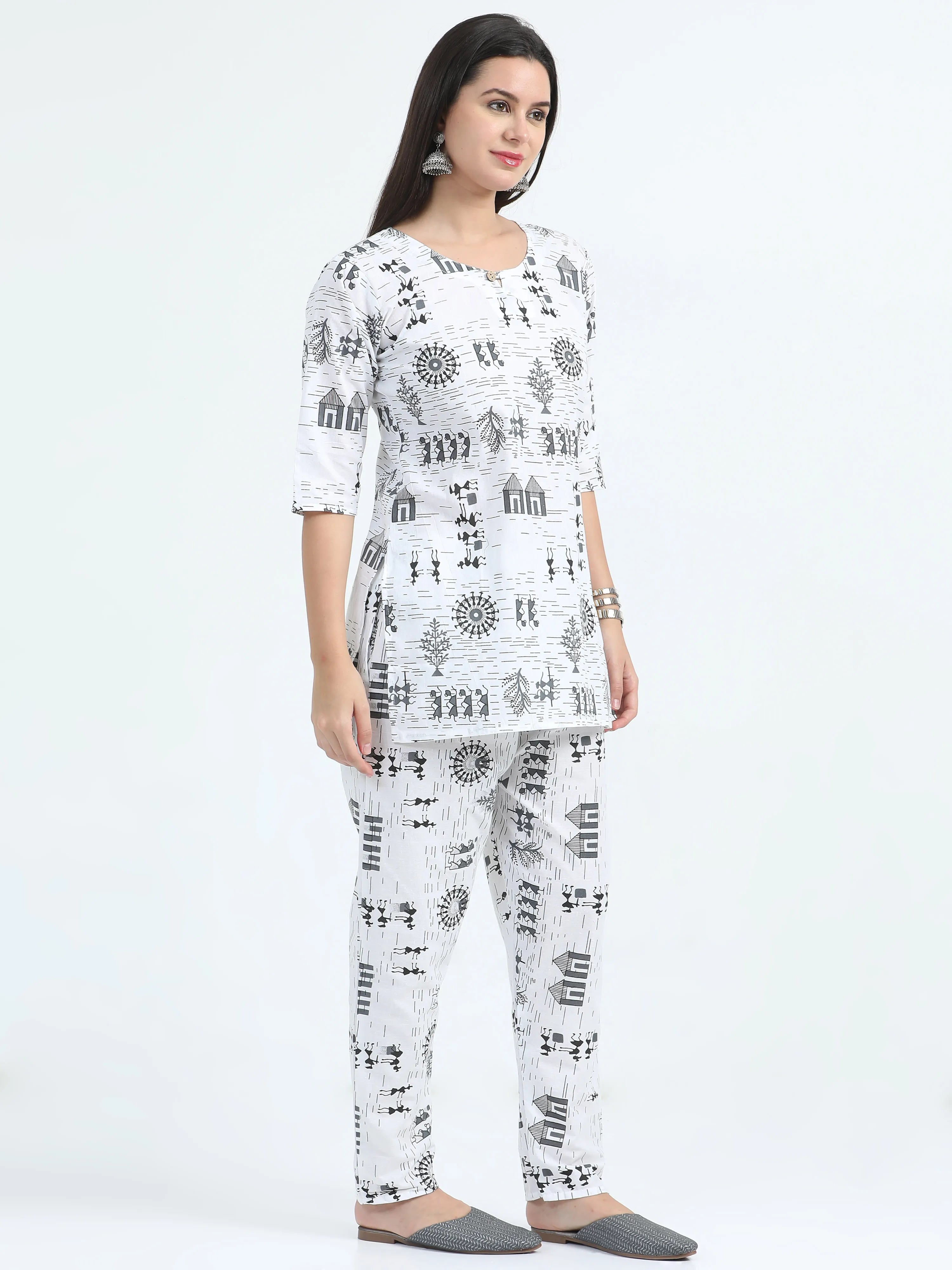 Kali Katha Short Kurti Co-ord Set