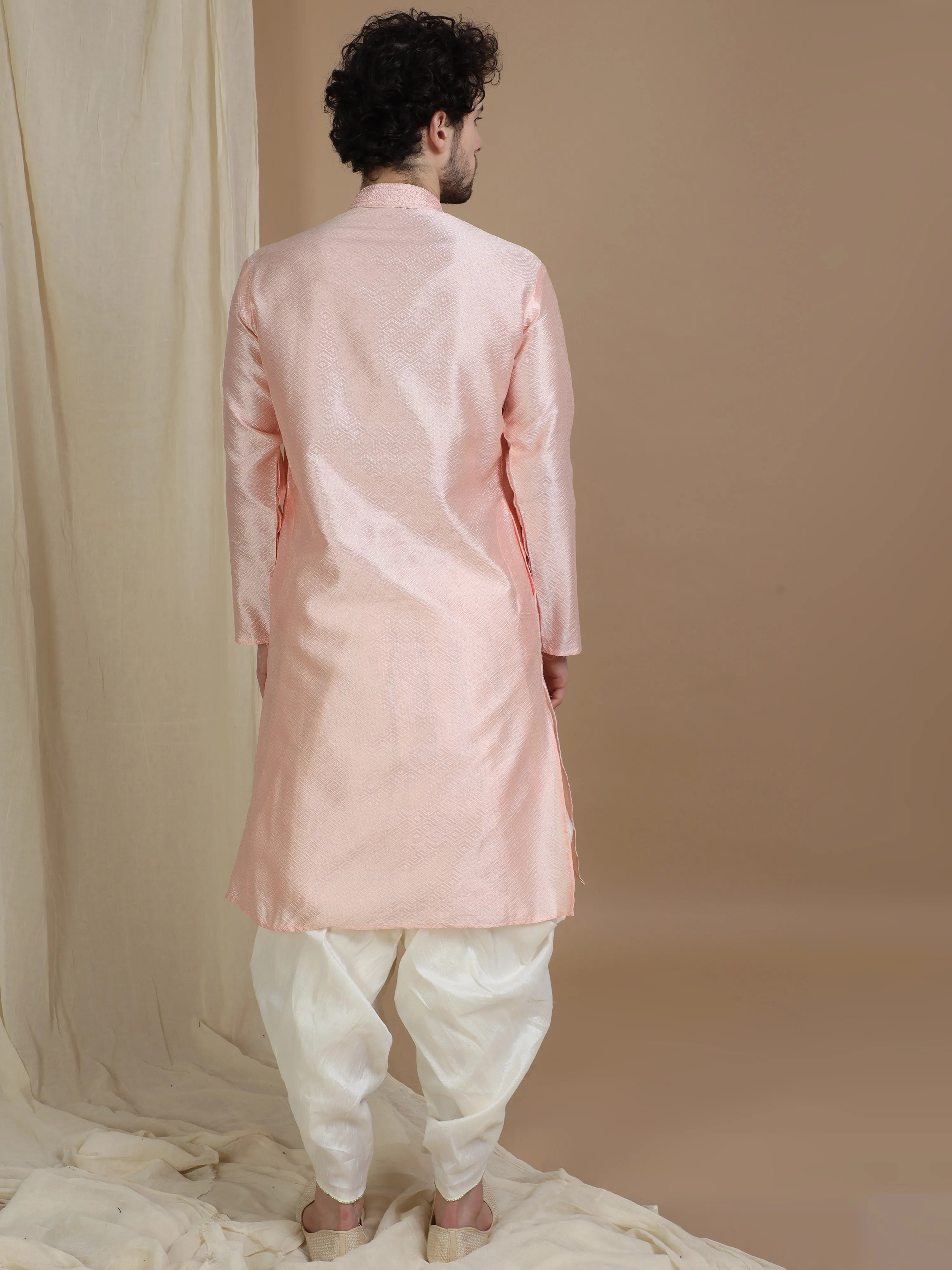 Pastel Pink Silk Blend Kurta