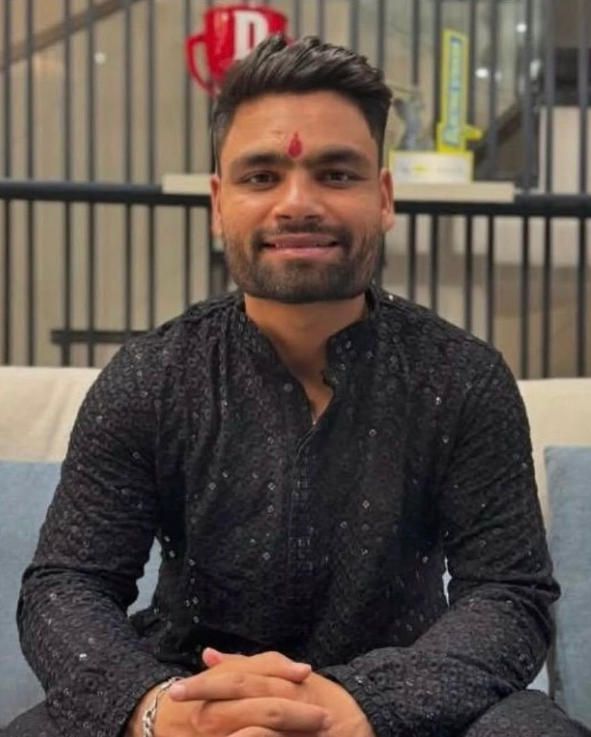 Rinku Singh in Black Bazigar Chikankari Kurta